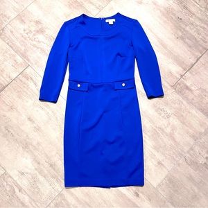 M Liz Clairborne shift work professional dress office sheath royal blue